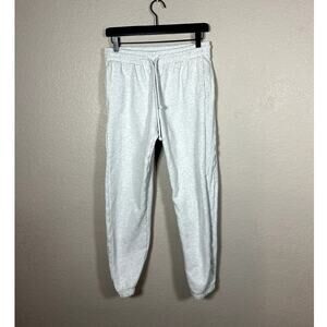 TNA Cozy Fleece Boyfriend Jogger Sweatpants Light Heathered Gray Small